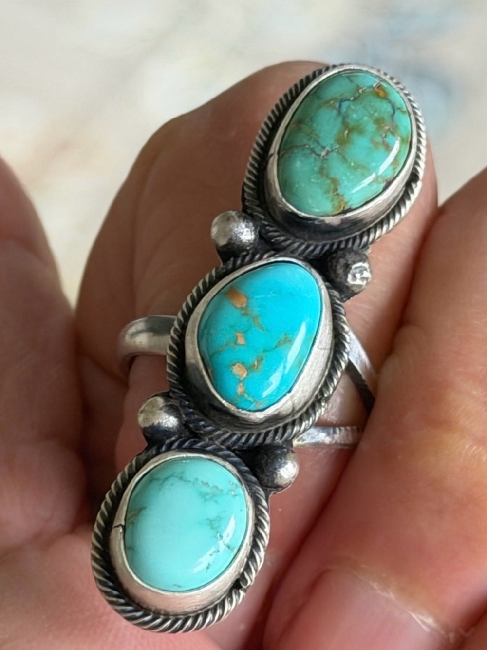 🦋 On Reserve 🦋Navajo Turquoise Sterling Silver Ring